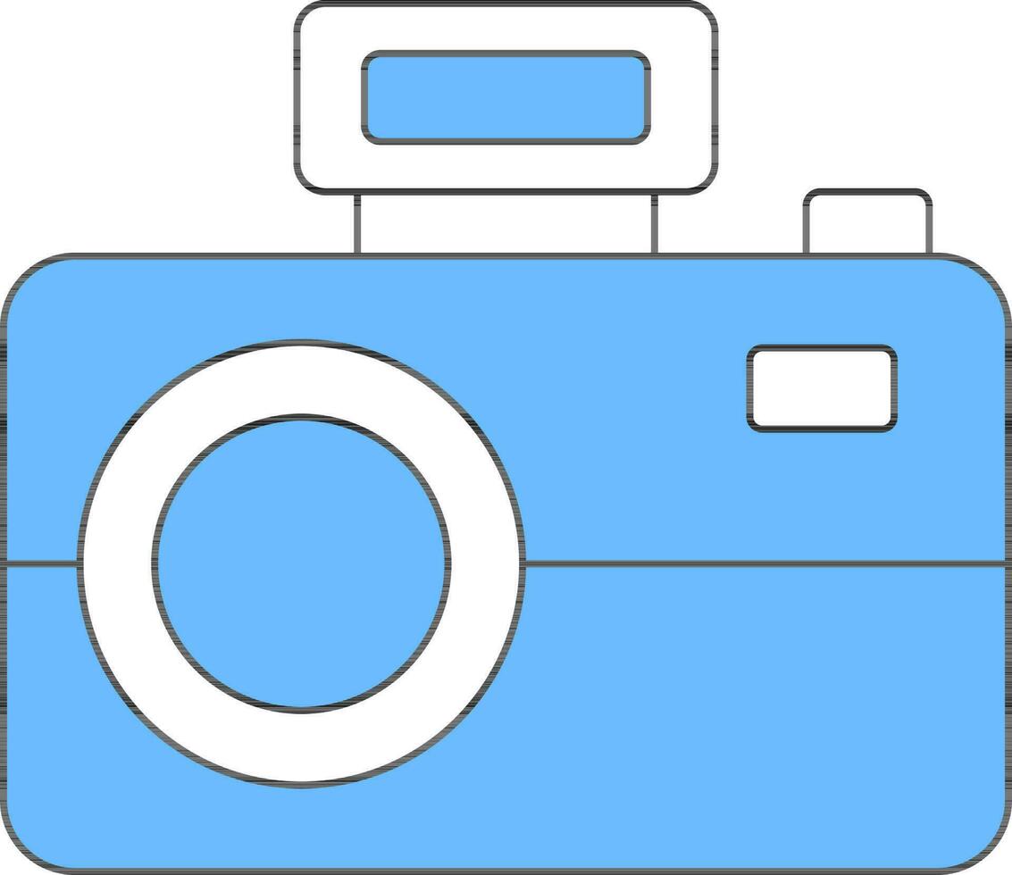 Camera Icon In Blue And White Color. vector
