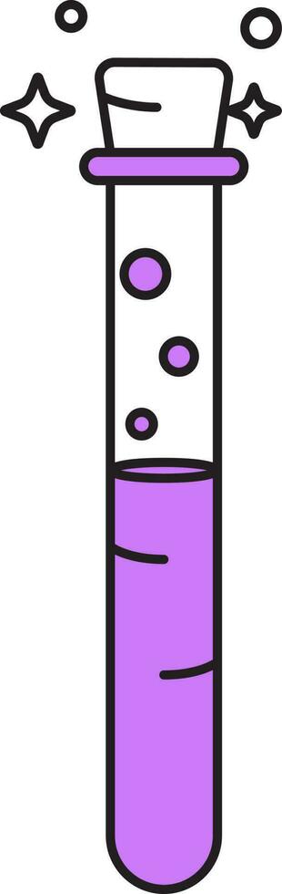 Test Tube Icon In Purple And White Color. vector