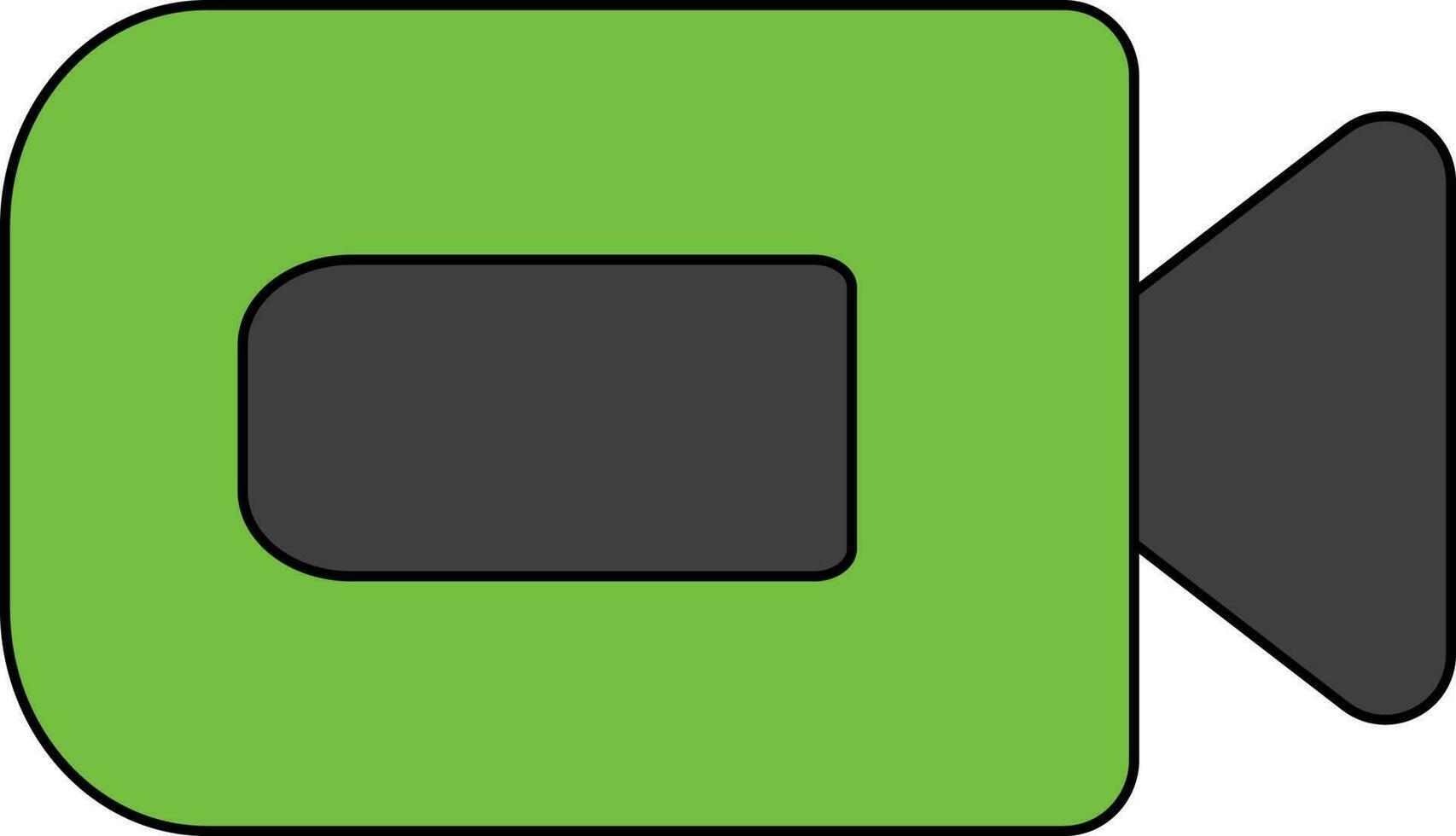 Video camera icon in color with stroke for multimedia concept. vector