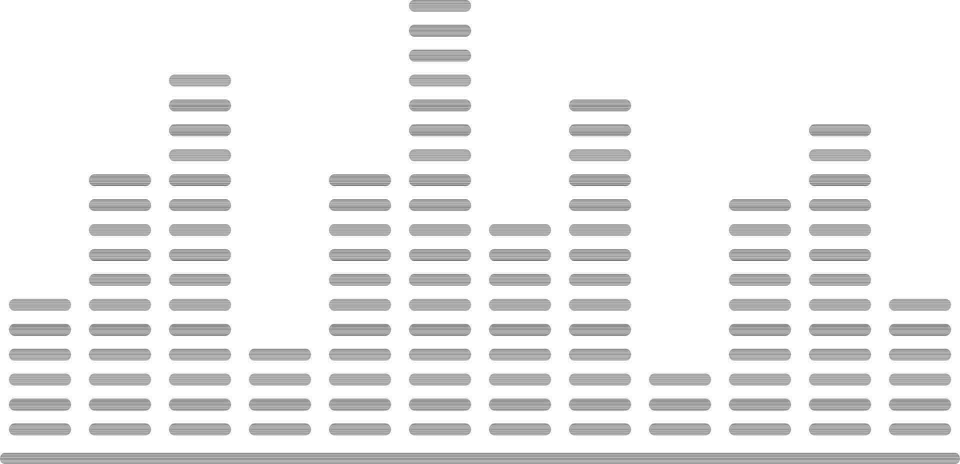 Illustration of sound wave equalizer in gray color. vector