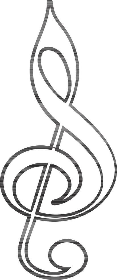 línea Arte ilustración de música Nota aislado en blanco antecedentes. vector
