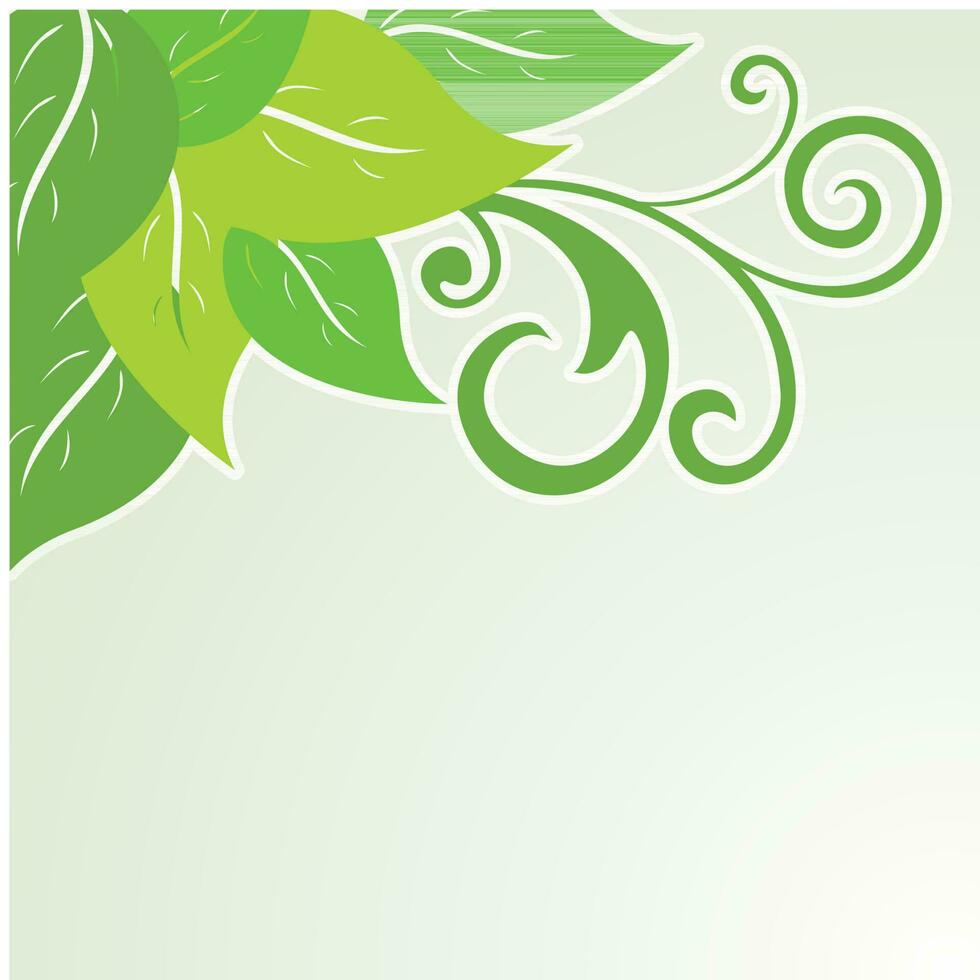 Green leaves decorated background. vector
