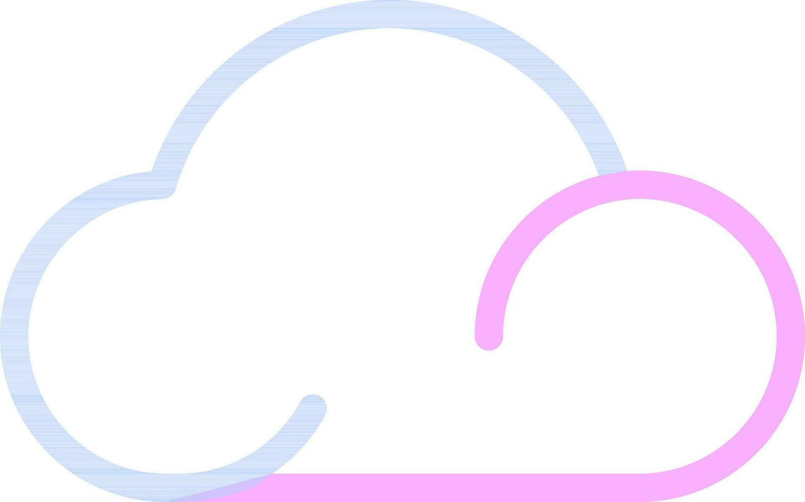 nube icono en azul y rosado línea Arte. vector