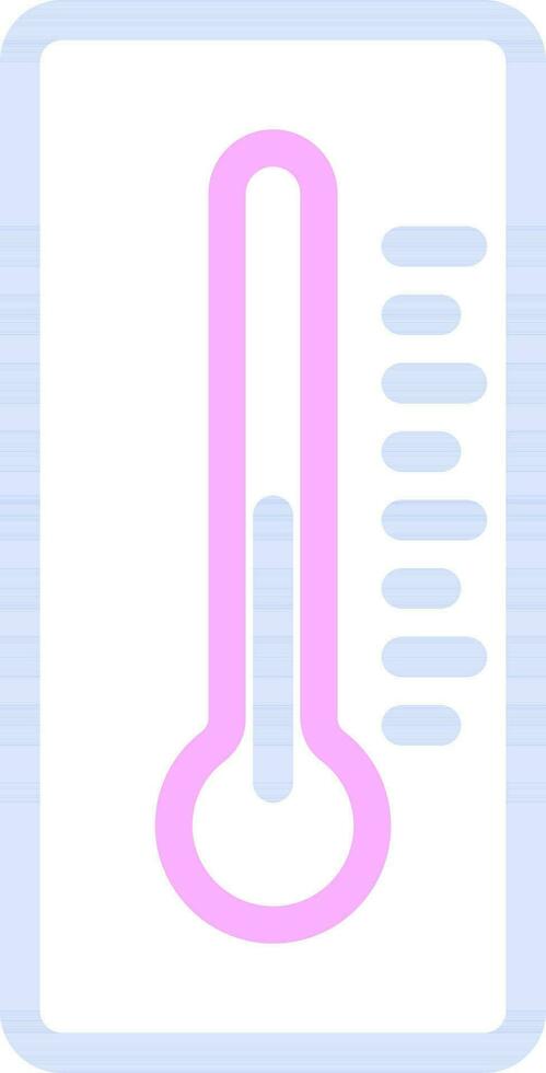 Thermometer Icon or Symbol in Blue and Pink Line Art. vector
