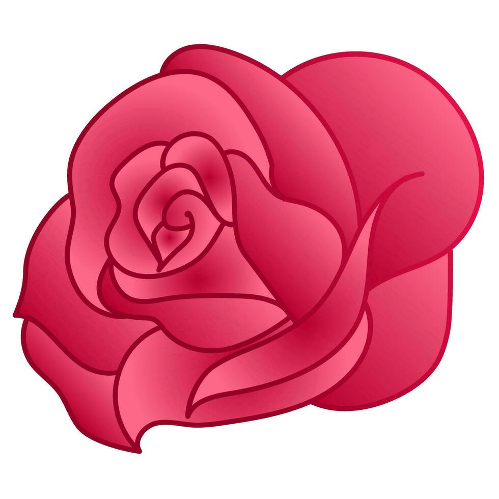 Beautiful glossy rose in pink color. vector
