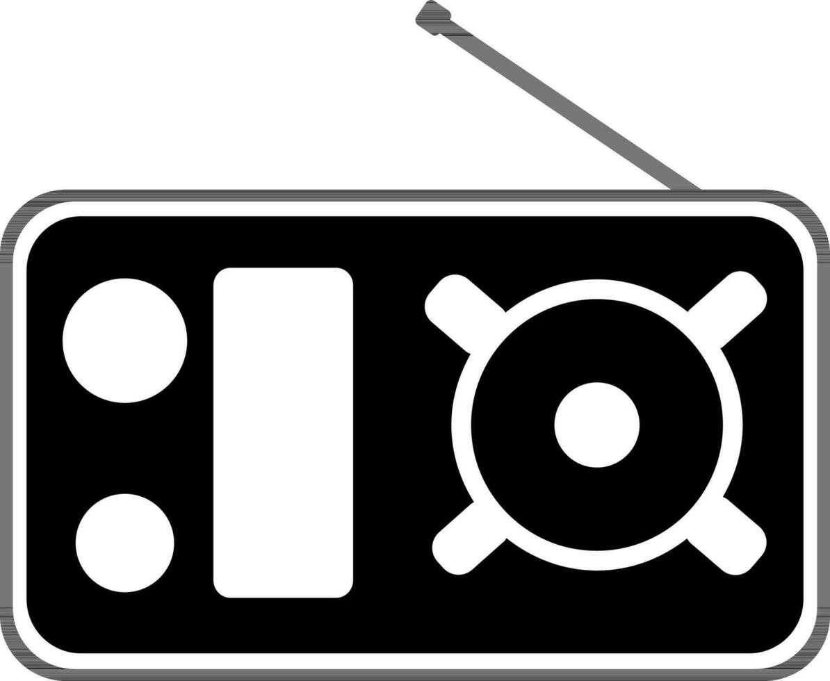 Retro Radio sign or symbol for Music. vector