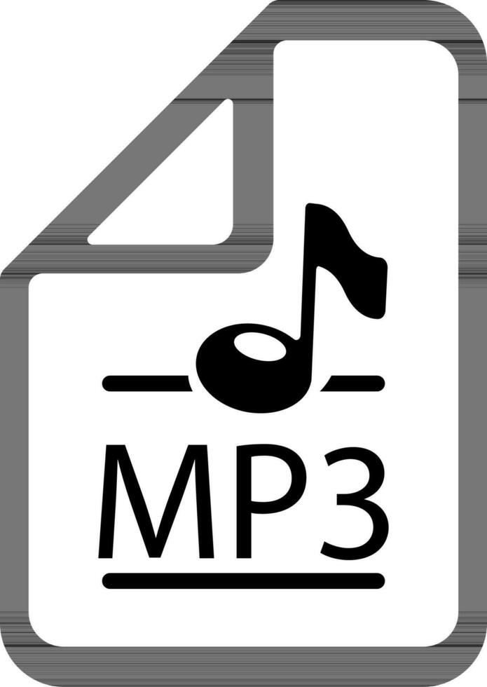 mp3 audio archivo firmar o símbolo para música. vector