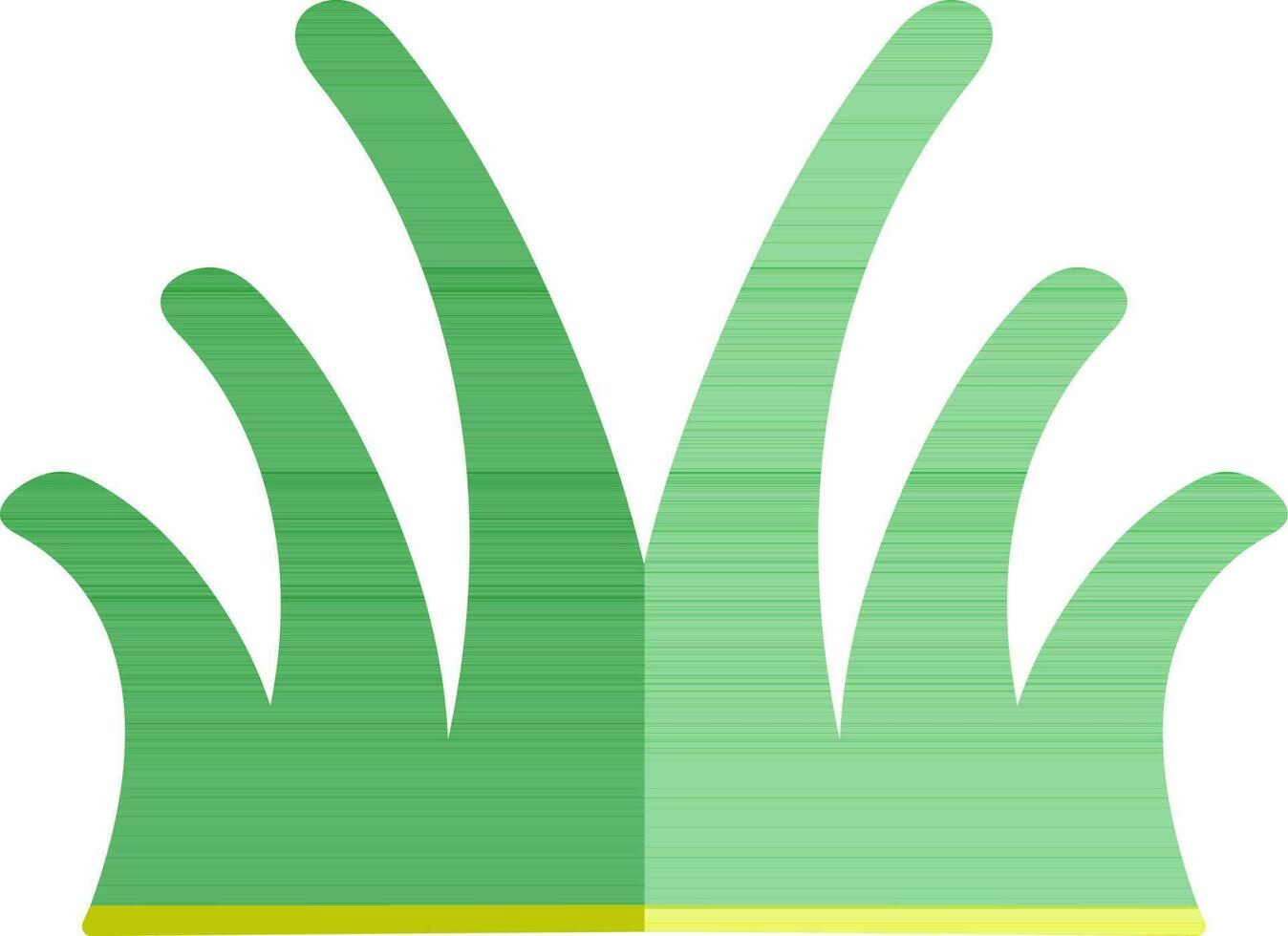 Flat style grass in green color. vector