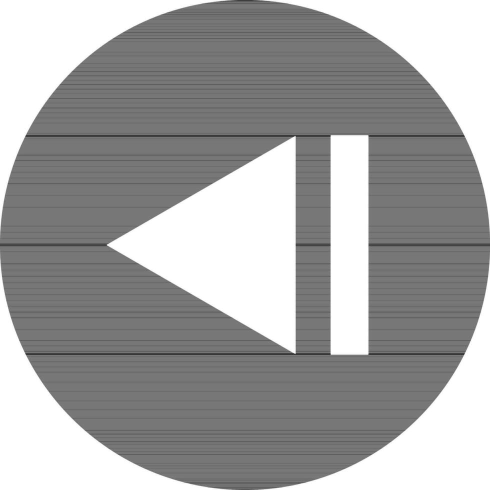 Rewind Button sign or symbol for Music. vector