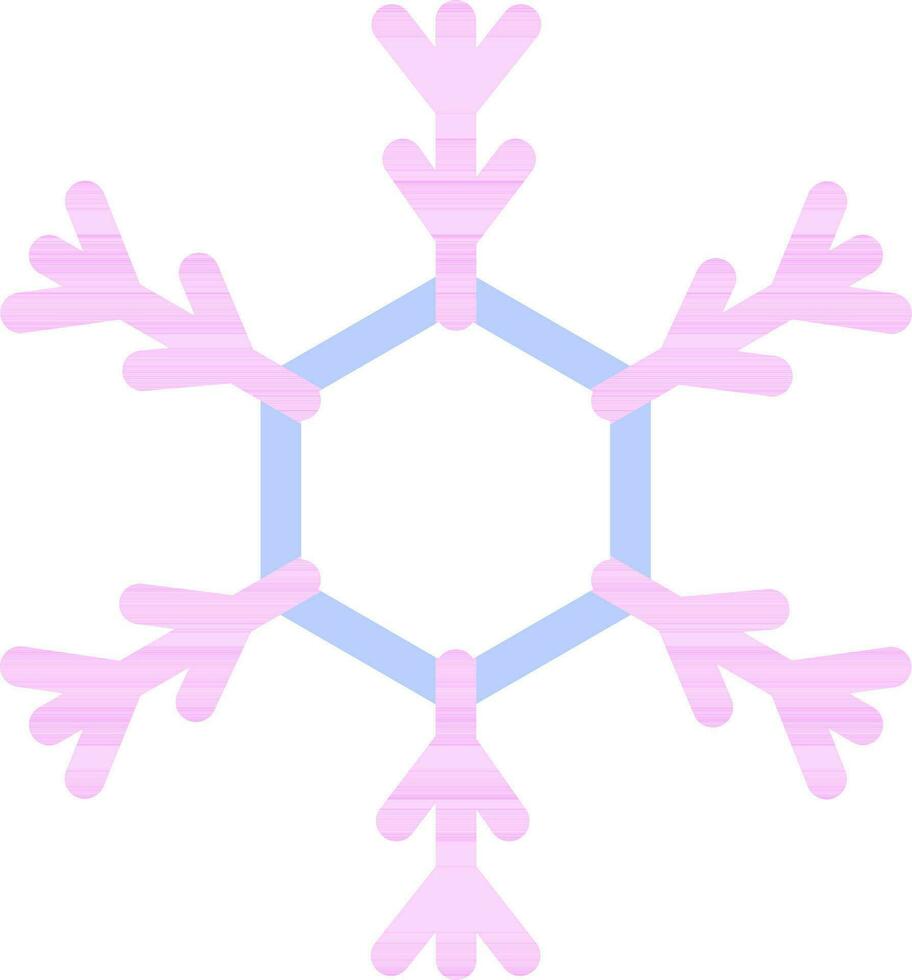 Line Art Illustration of Snowflake Icon in Pink And Blue Color. vector