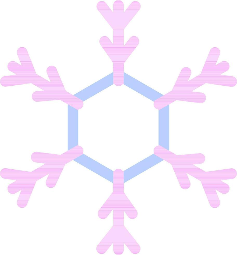 línea Arte ilustración de copo de nieve icono en rosado y azul color. vector