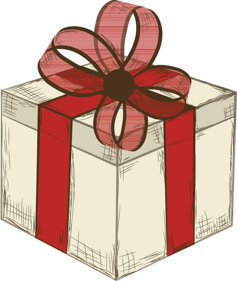 Hand drawn illustration of gift box. vector