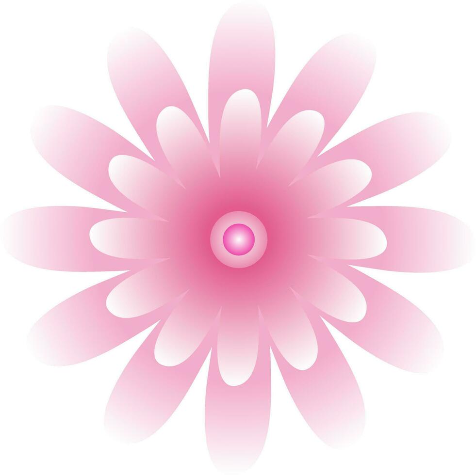 Isolated illustration of pink color shiny flower. vector