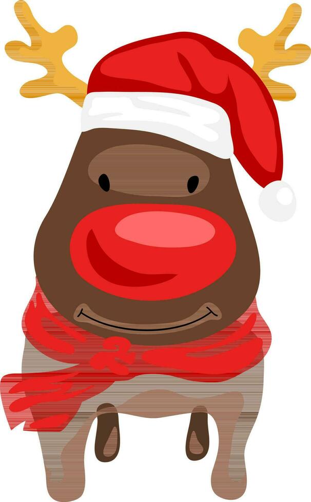 Cartoon animal character of reindeer. vector