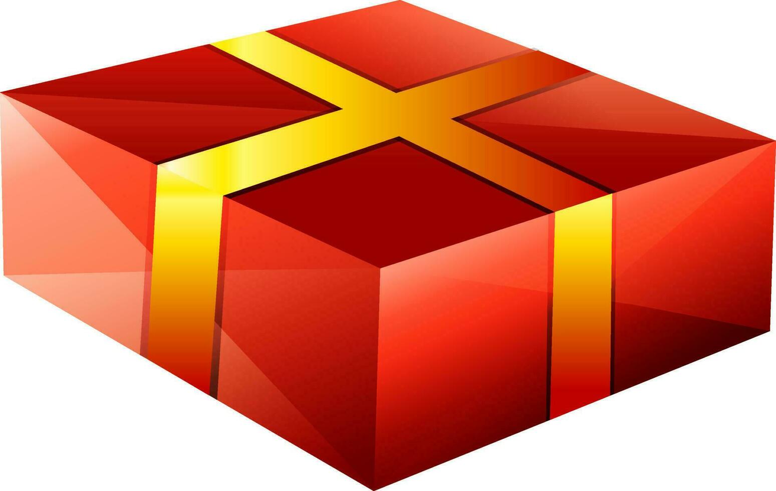 Flat shiny view of gift box. vector