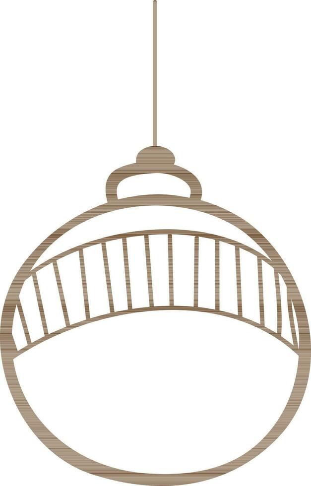 Line art illustration of decorative xmas ball. vector