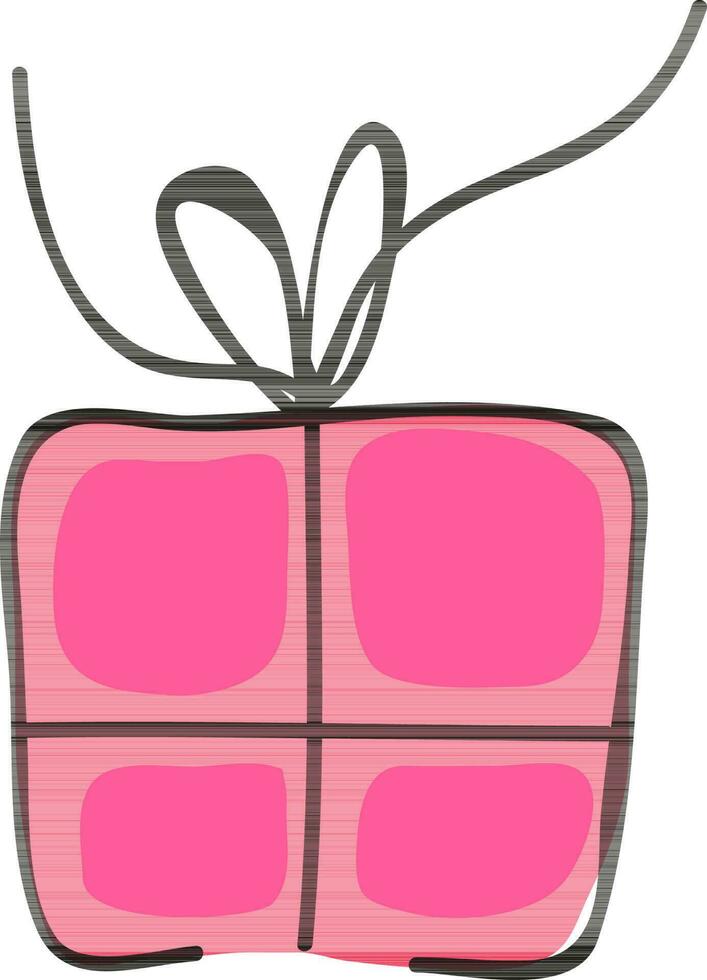 Doodle icon of gift box. vector