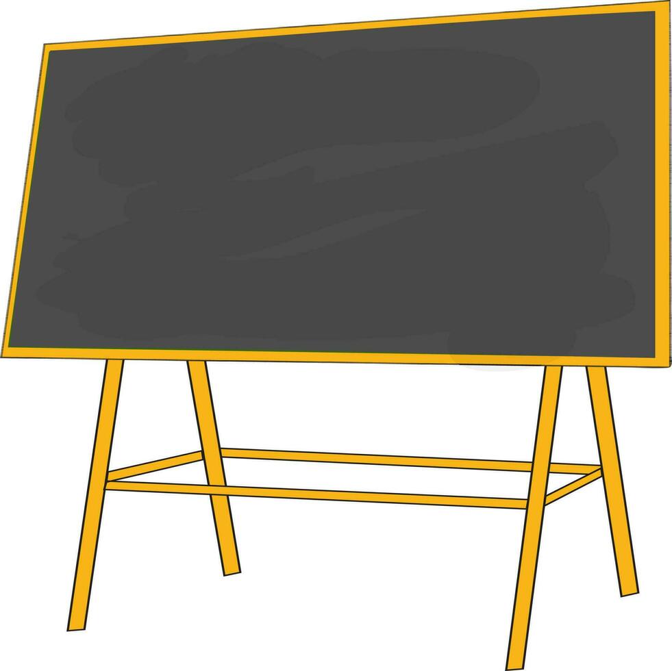 Blank board in black and yellow color flat style illustration. vector