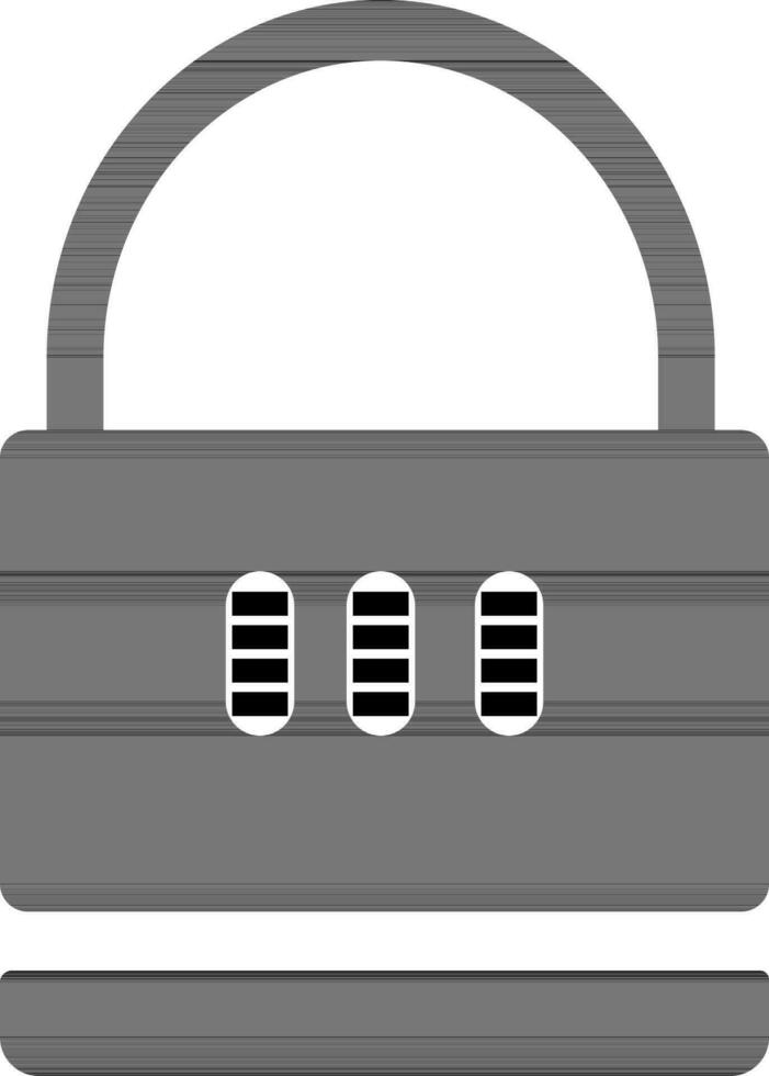 Illustration of a black and white lock. vector