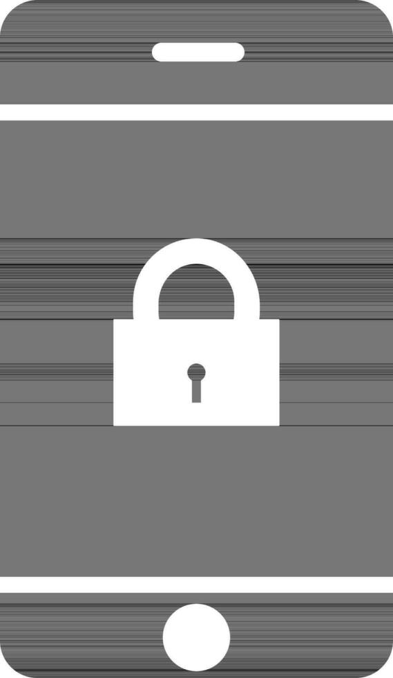 Flat illustration of smartphone with lock sign. vector
