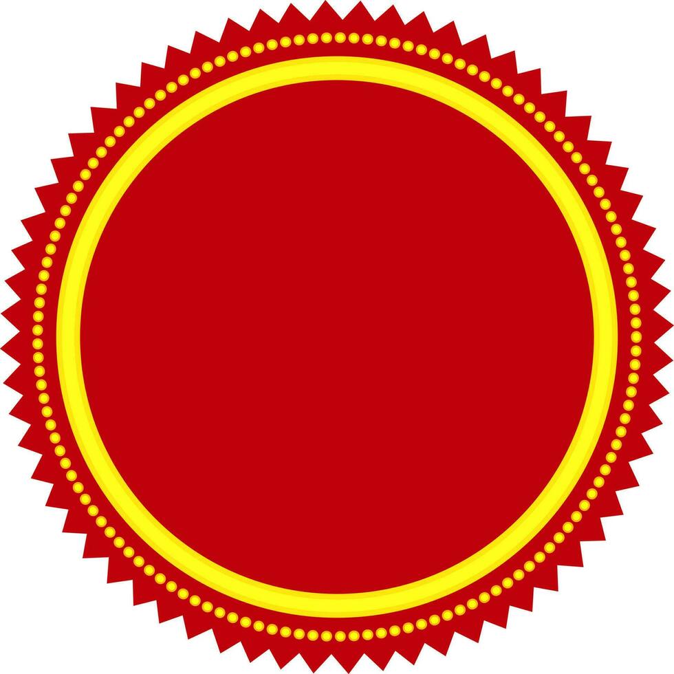 Red and yellow blank sticker, tag or label design. vector