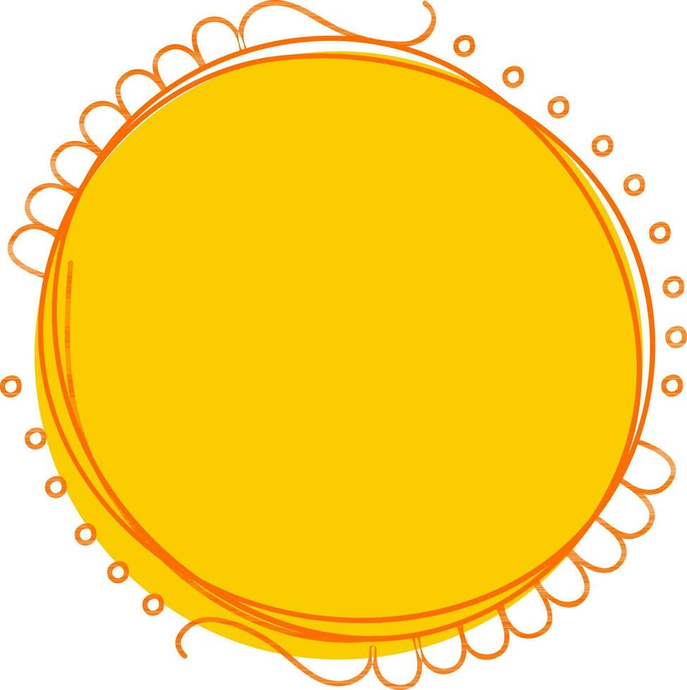Illustration of yellow frame with orange outline. vector