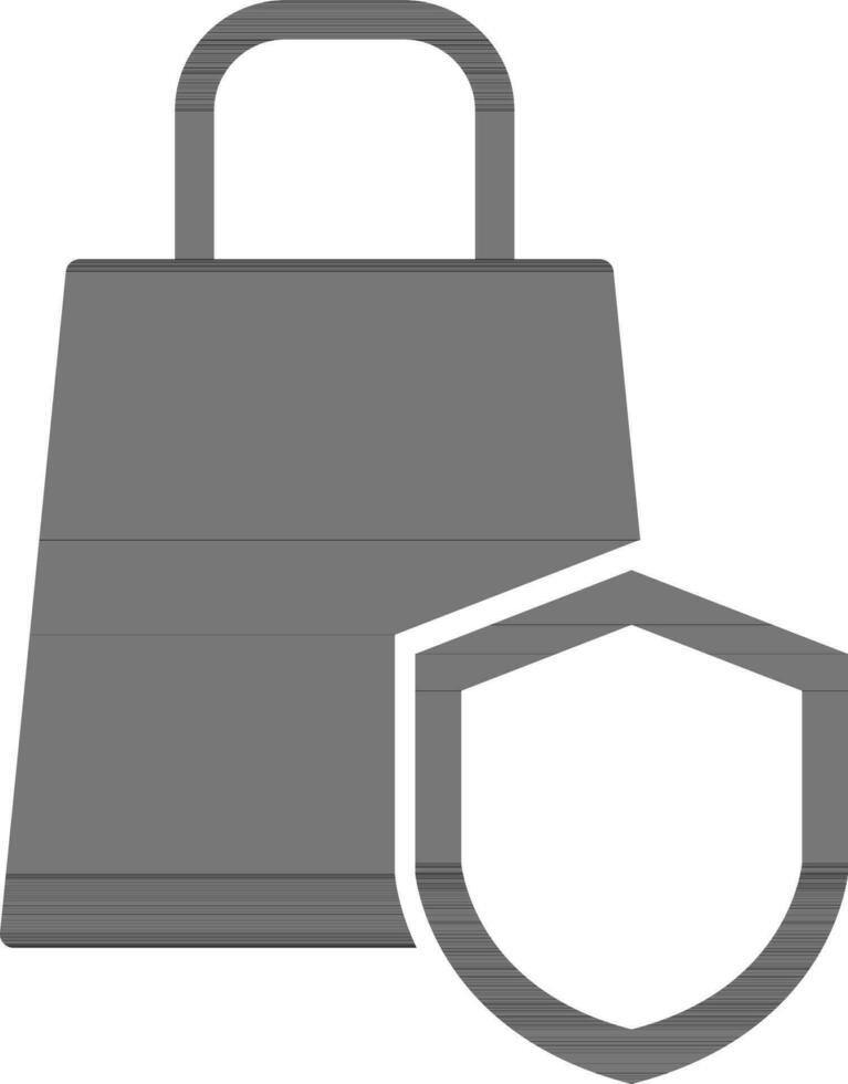 Sheild with shopping bag. vector