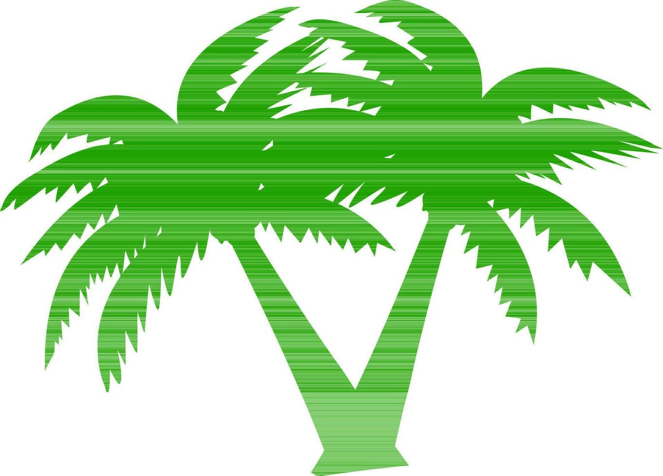 Green illustration of coconut trees. vector