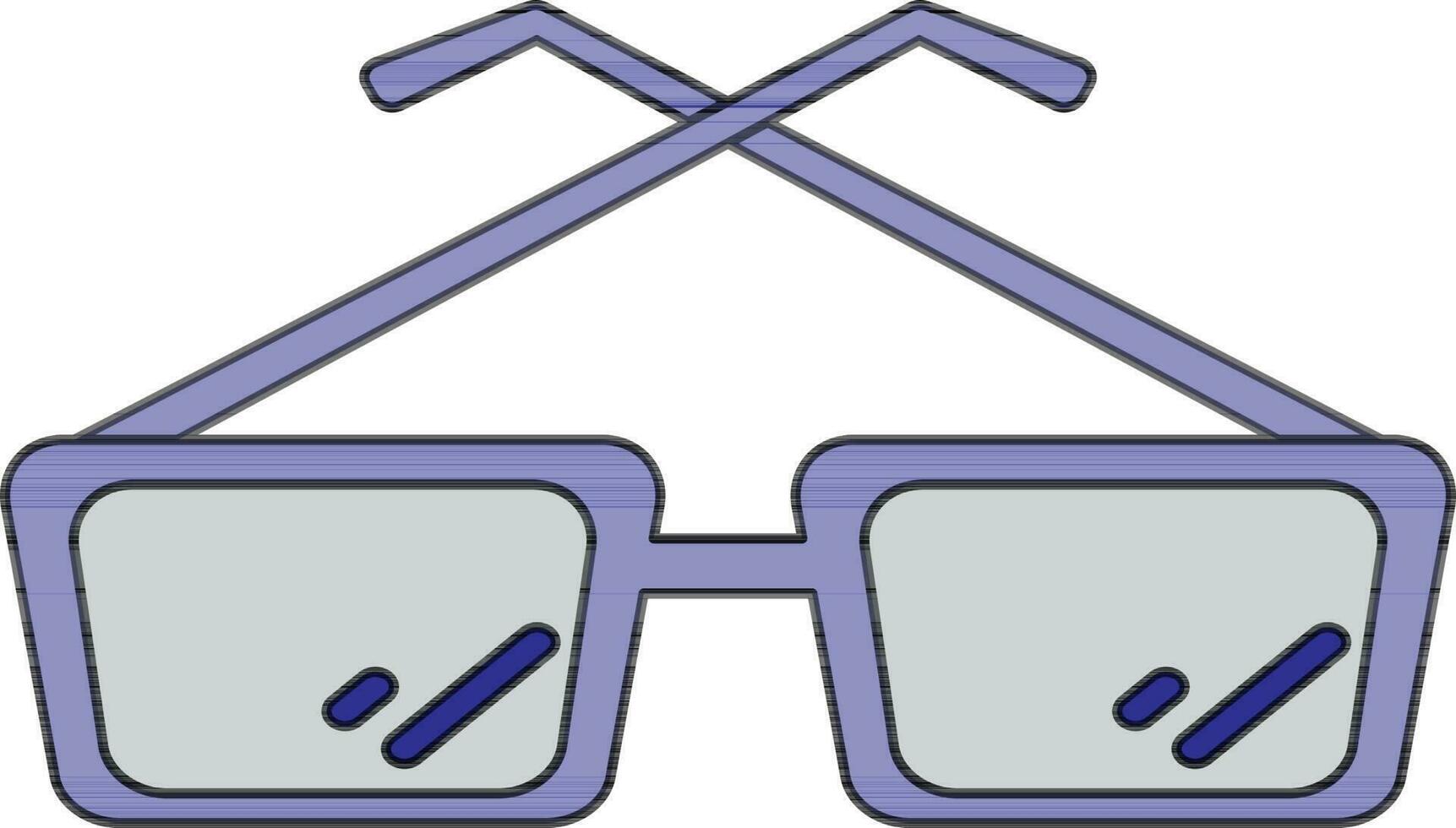 Spectacles icon in color and stroke for eye. vector