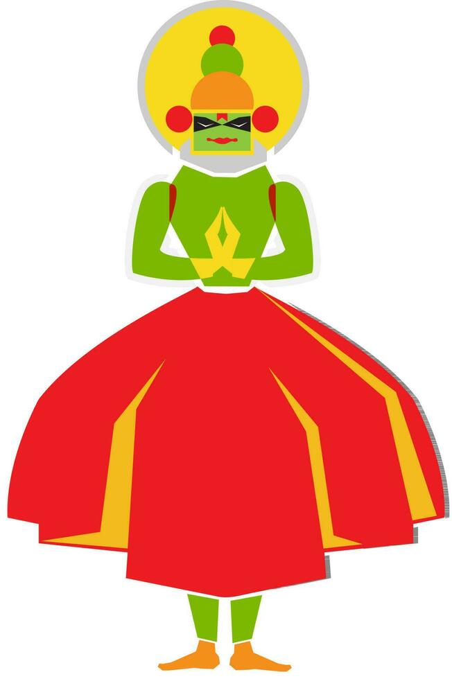 Illustration of Kathakali Dancer. vector