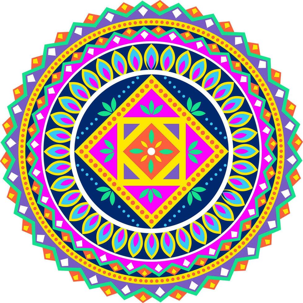 Colorful decorative floral mandala design. vector