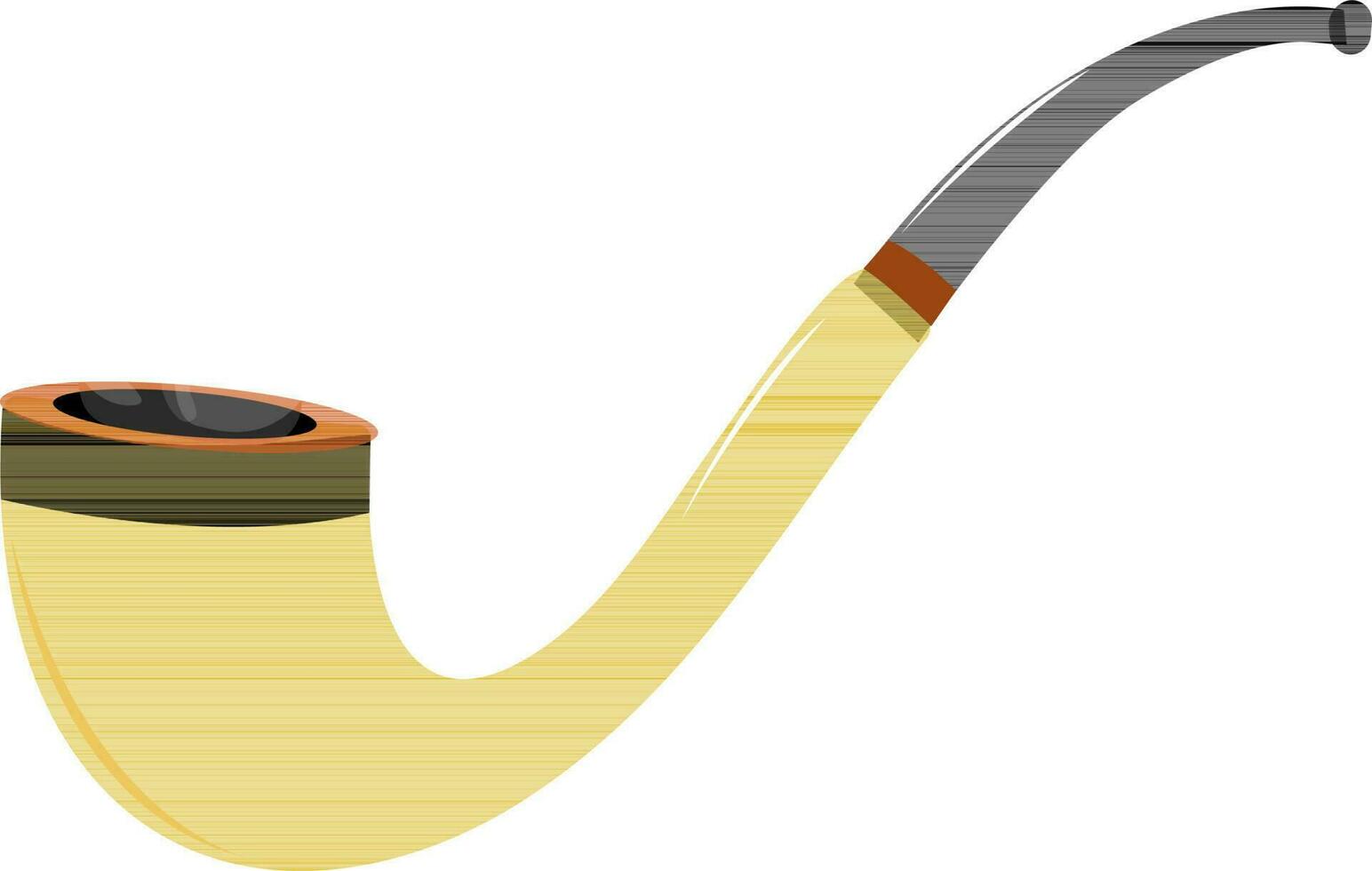 Yellow and black smoking pipe. vector