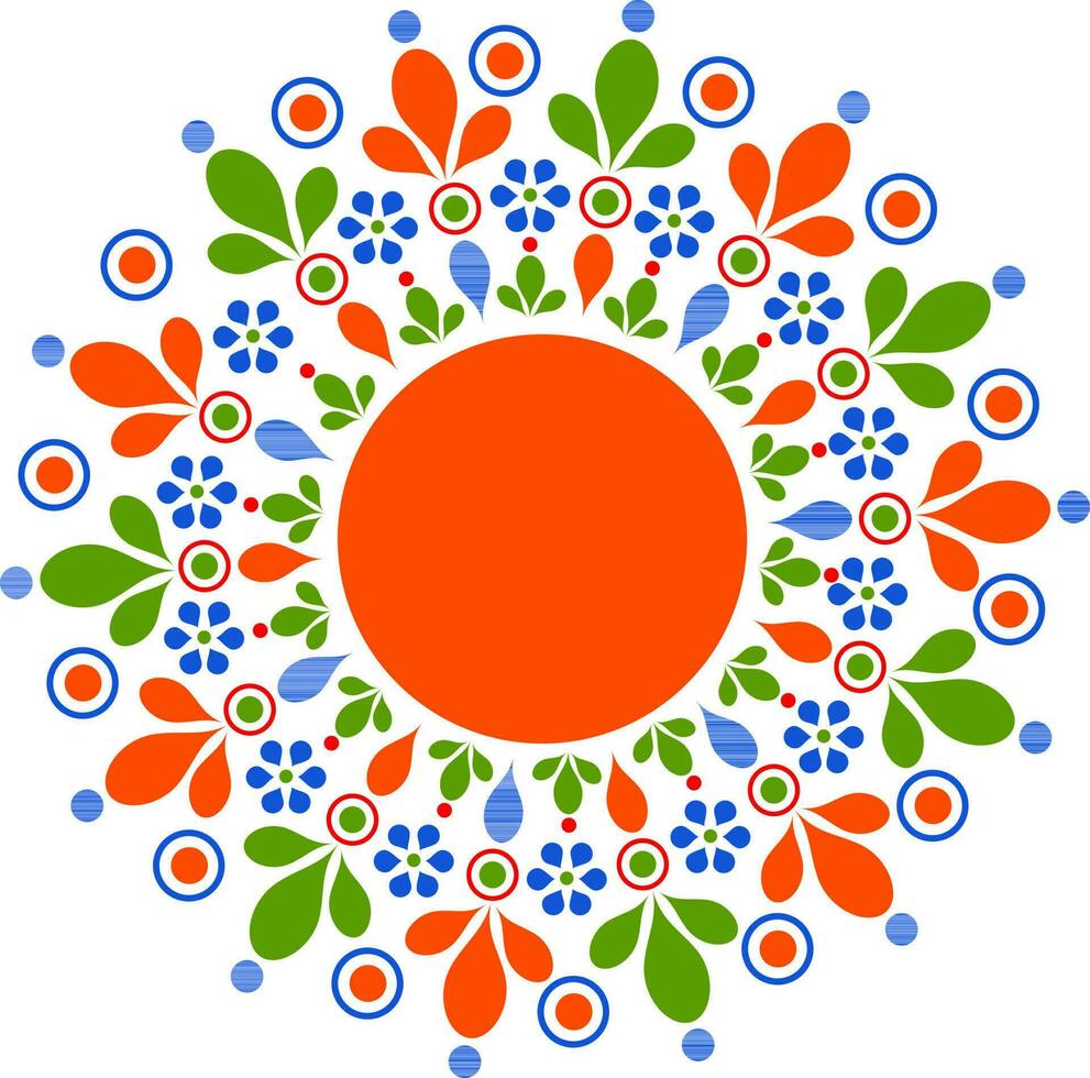Flat rangoli design pattern. vector