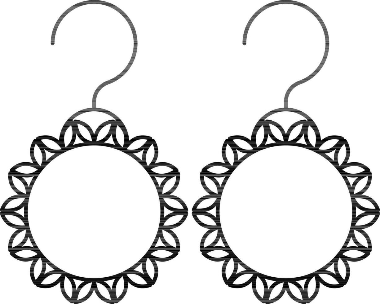 Round Shape Drop Earrings Icon in Flat Style. vector