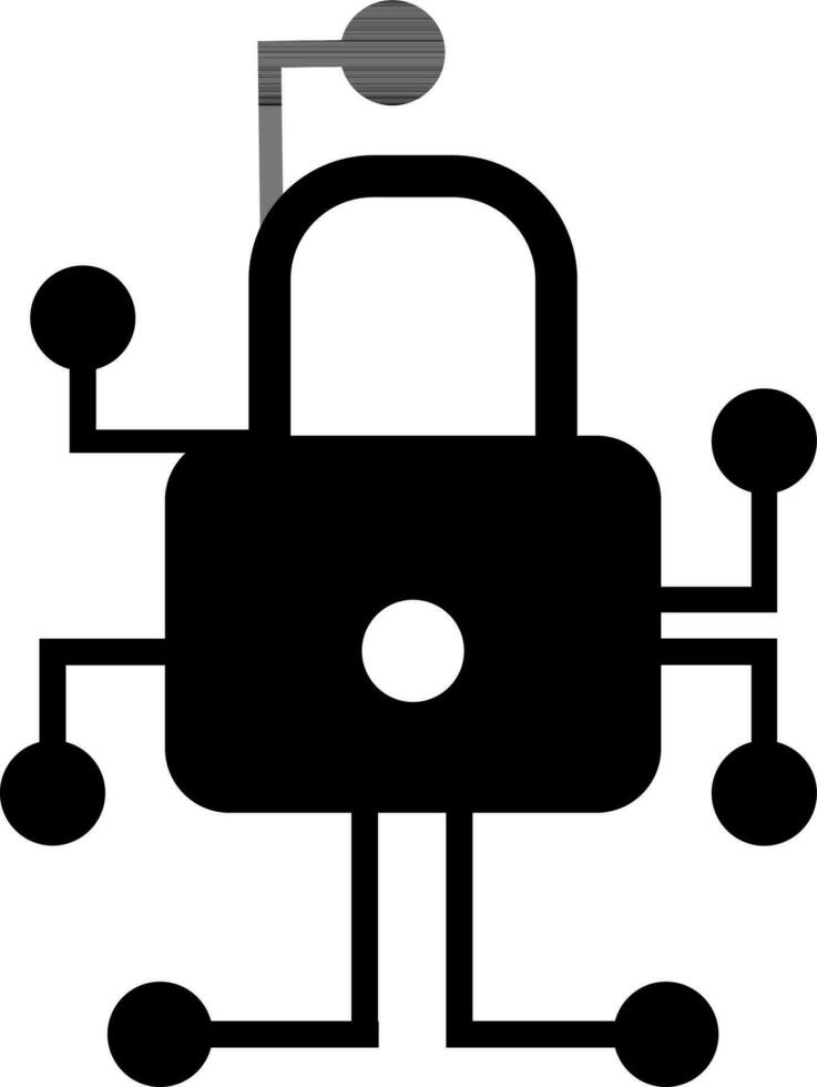 Illustration of a black and white lock. vector