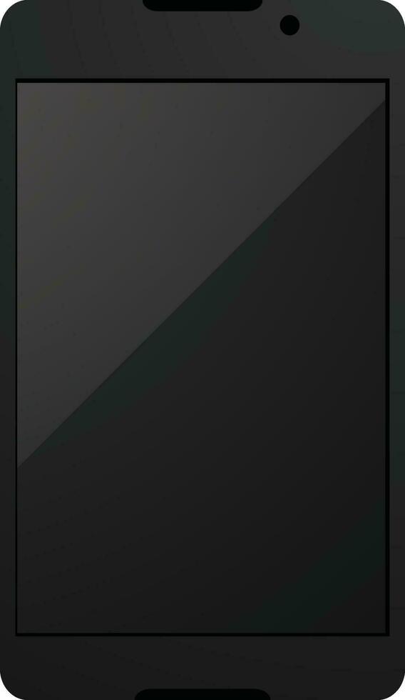 Black illustration of smartphone. vector