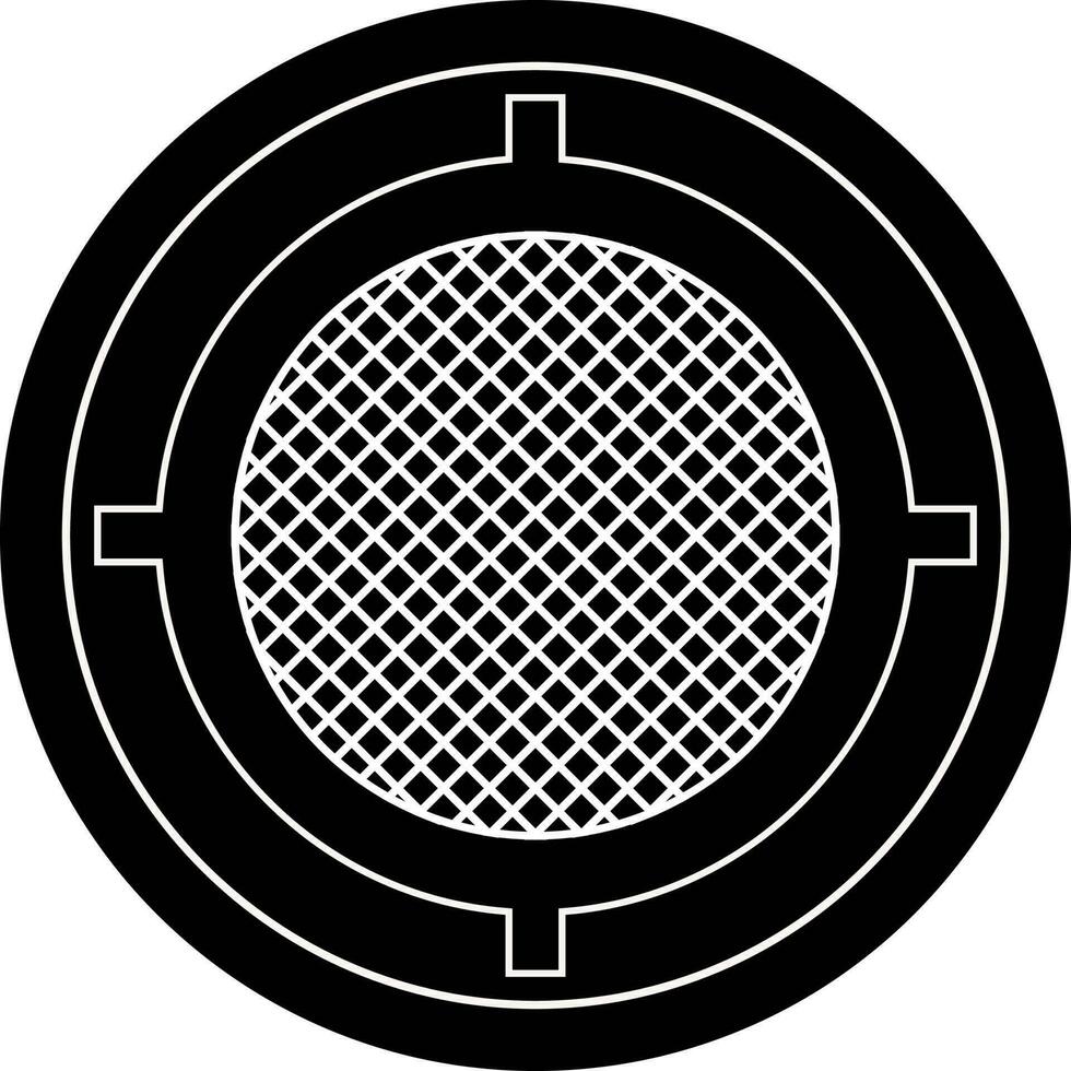 Drain net in black and white color. vector