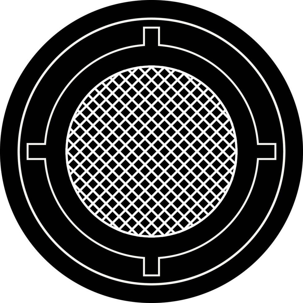 Drain net in black and white color. vector