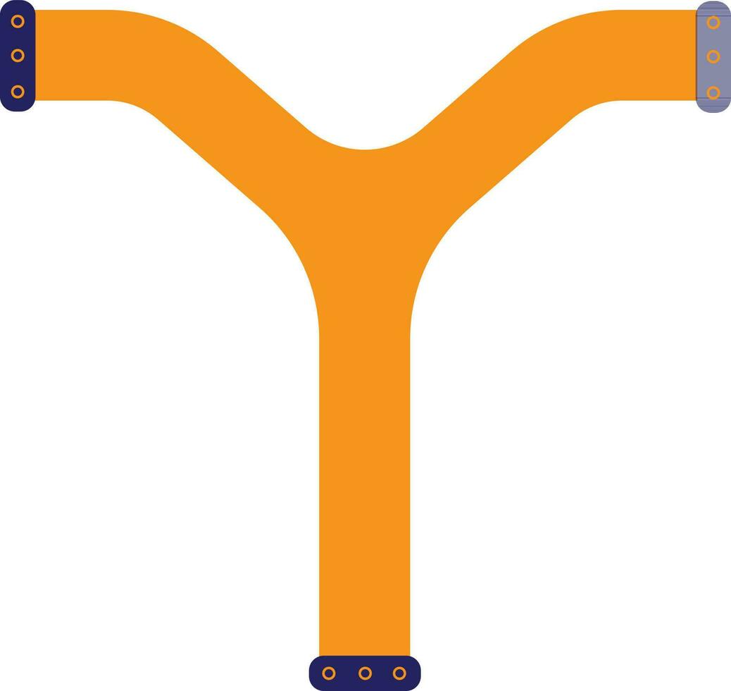 Blue and yellow joint pipe icon. vector