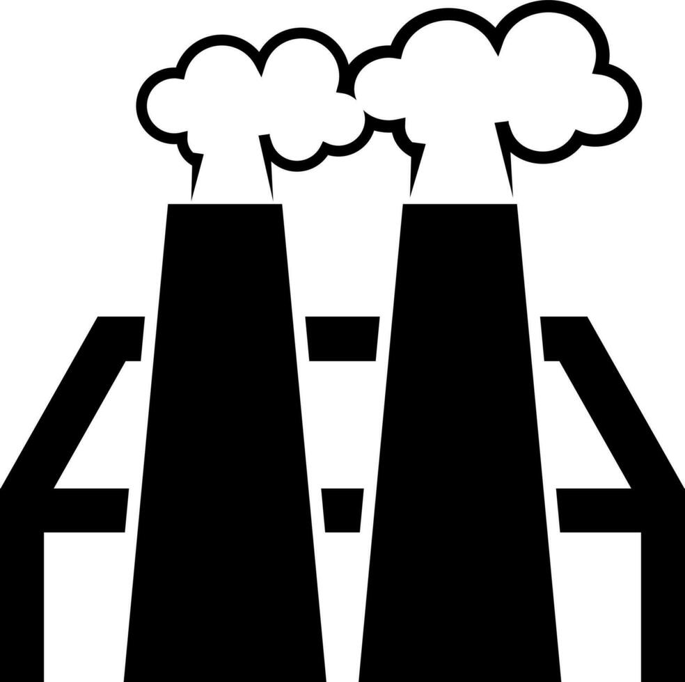 Factory chimney in black and white color. vector