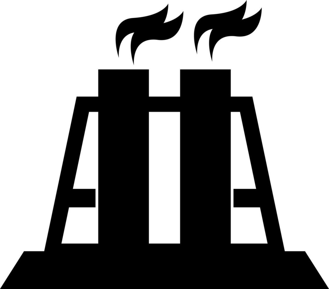 Black and white factory chimney. vector