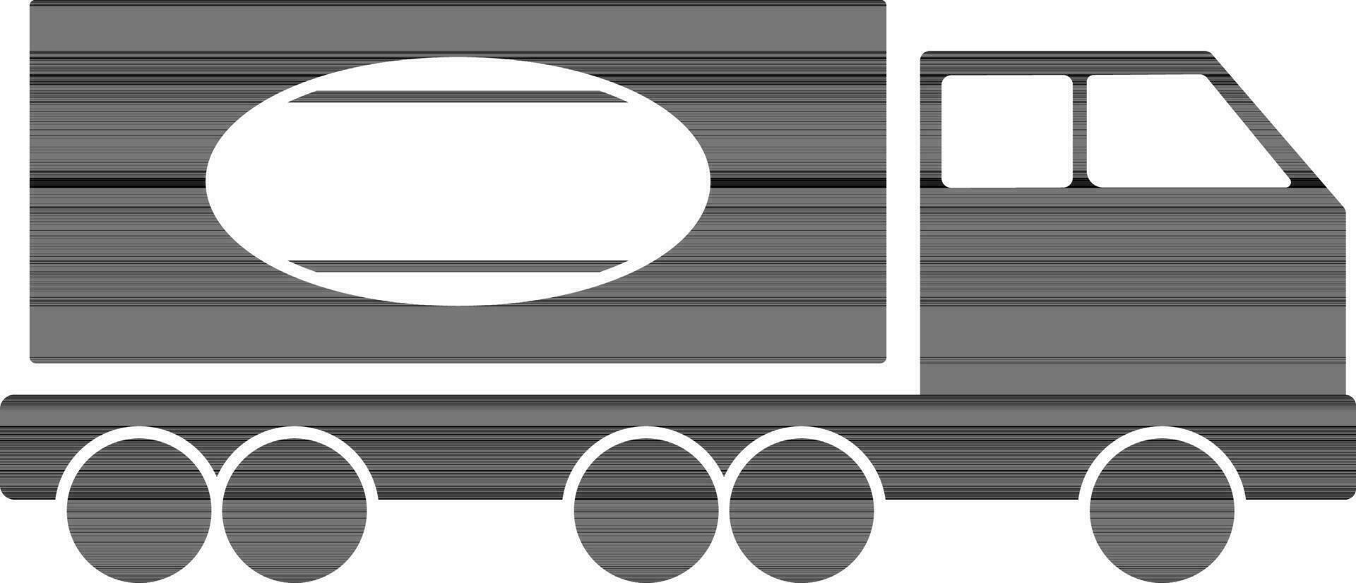 Black and white delivery truck. vector