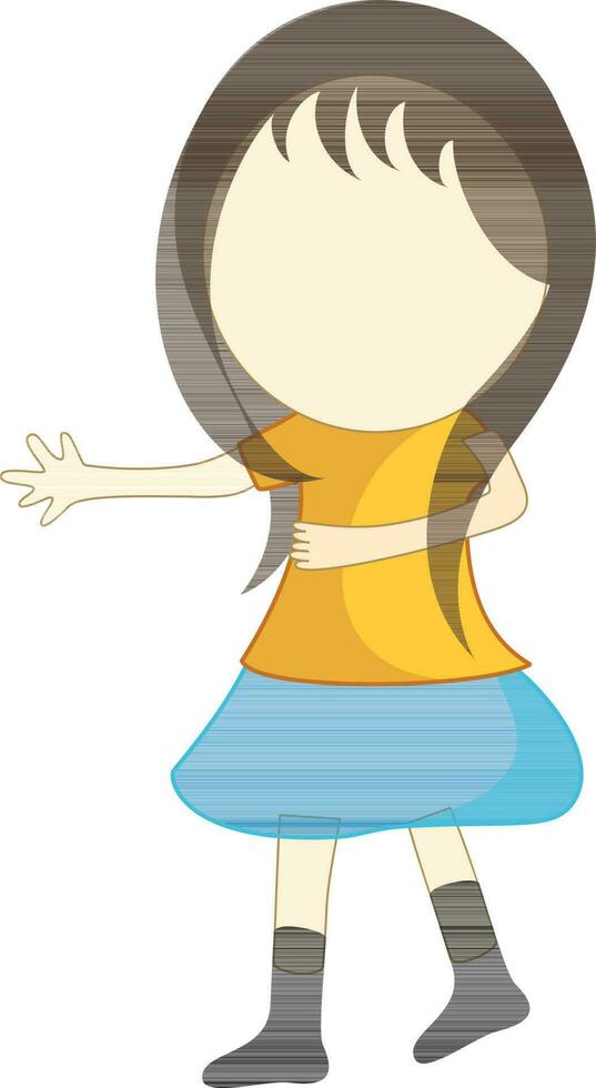 dibujos animados personaje de un pequeño muchacha. vector