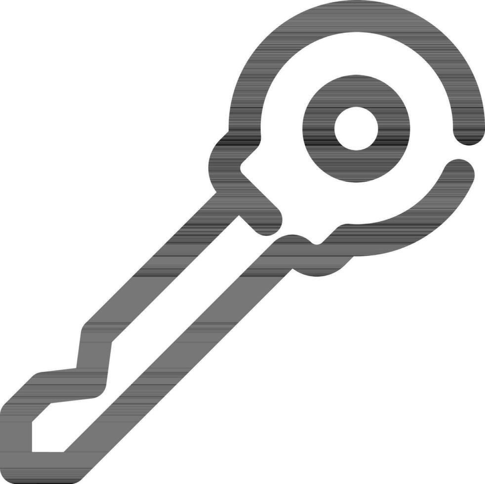 Isolated Key icon in black line art. vector