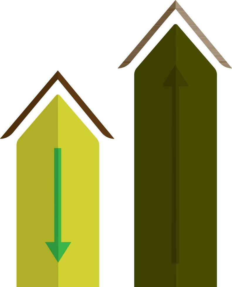 Flat style growth graph. vector