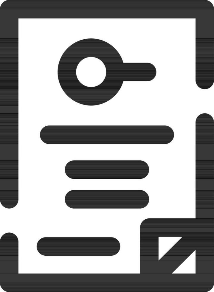 Document Paper icon in black line art. vector