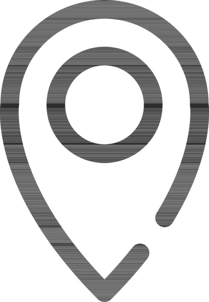 Location Pin icon or symbol in black line art. vector