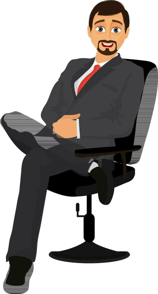 Businessman sitting on chair. vector