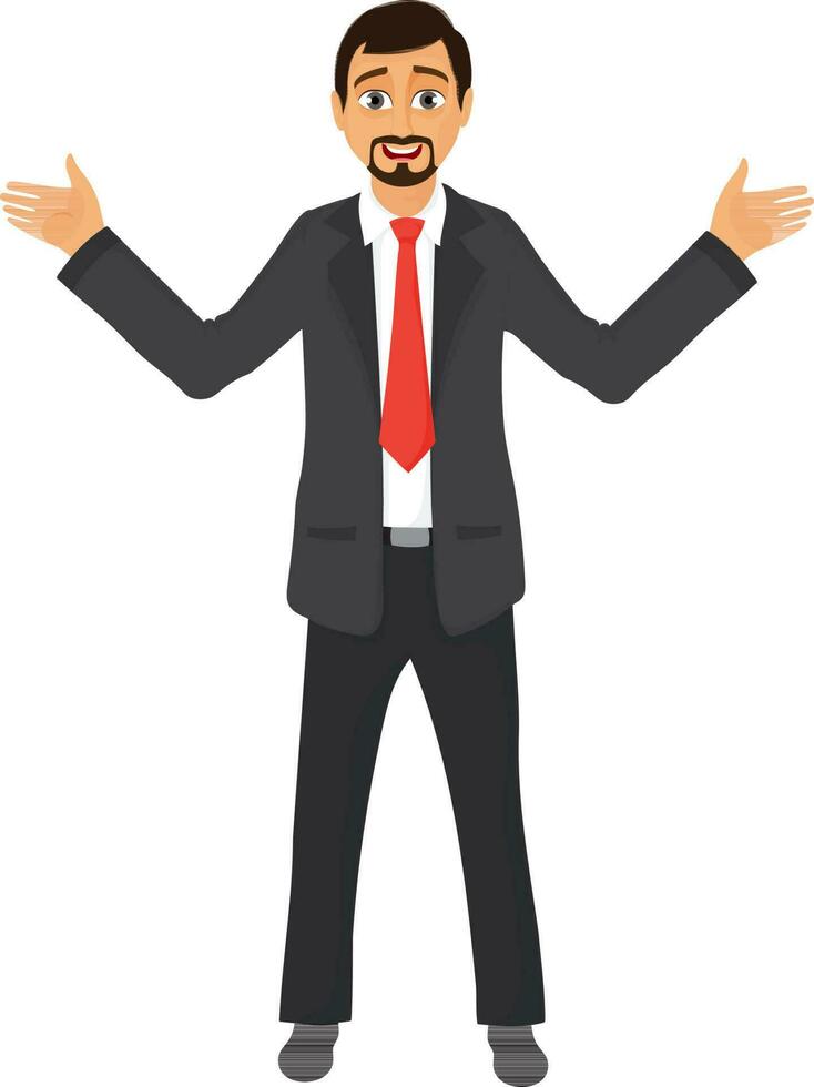 Businessman character in suit. vector