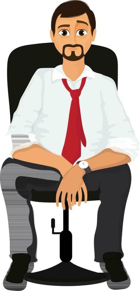 joven empresario sentado en silla. vector